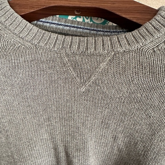 Basic Editions Men’s Classic Gray Knit Sweater. Preppy - Picture 7 of 7
